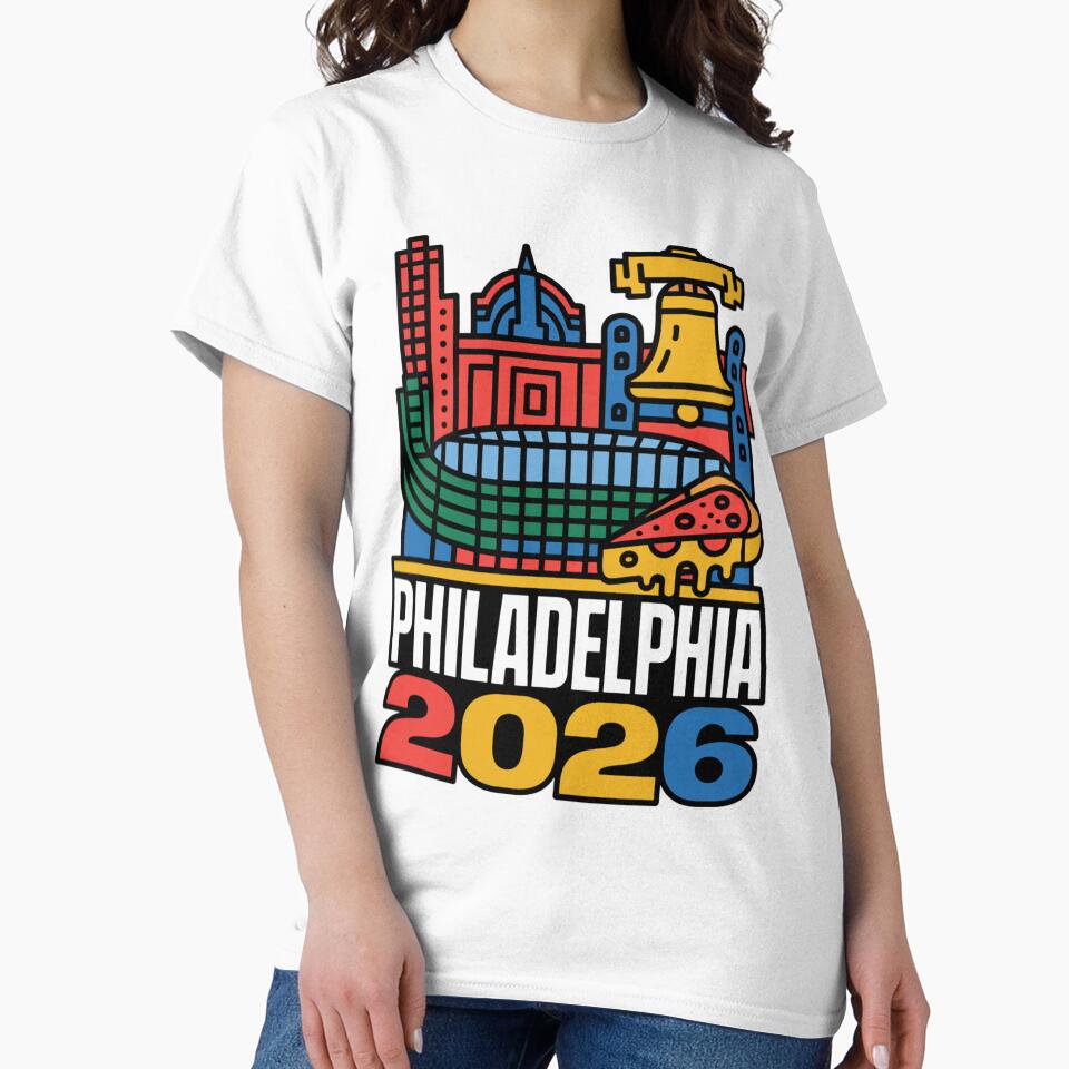 Philadelphia 2026 Liberty Bell Stadium Cheesesteak T-Shirt V10 by DarylWelsh2024