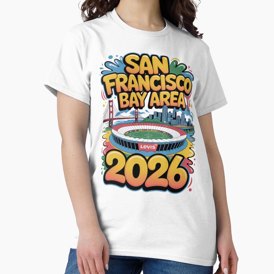 San Francisco Bay Area Golden Gate Stadium T-Shirt V6 by DarylWelsh2024