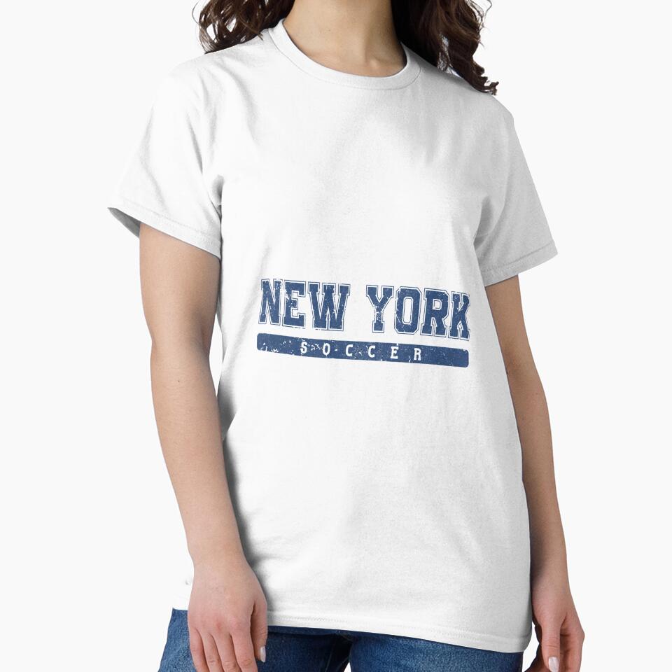 New York Soccer Blue Vintage Text by MollyLYork