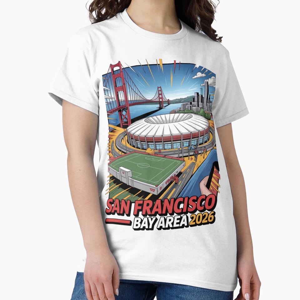 San Francisco Bay Area Golden Gate Stadium T-Shirt V24 by DarylWelsh2024