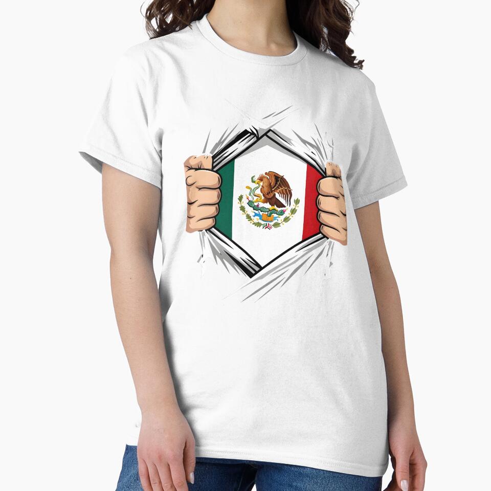 Mexico Flag Ripped Shirt Football Fan by dudelinart