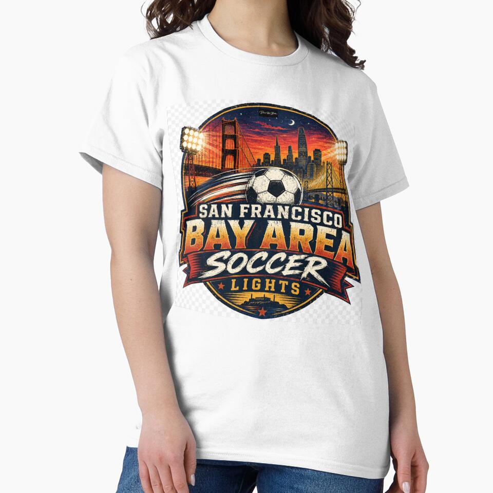San Francisco Bay Area Soccer Lights – Retro Match Day Design by MySheetMusicArt