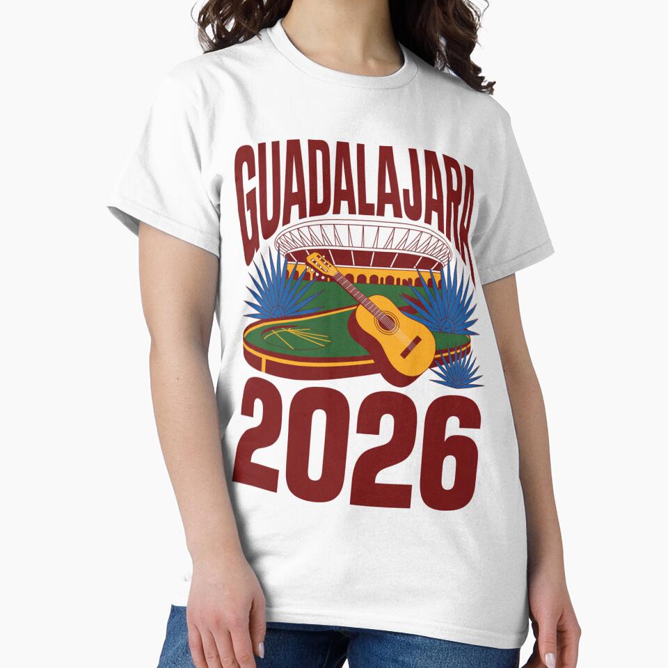 Guadalajara 2026  Mexico Football Soccer Souvenir T-Shirt V1 by DarylWelsh2024