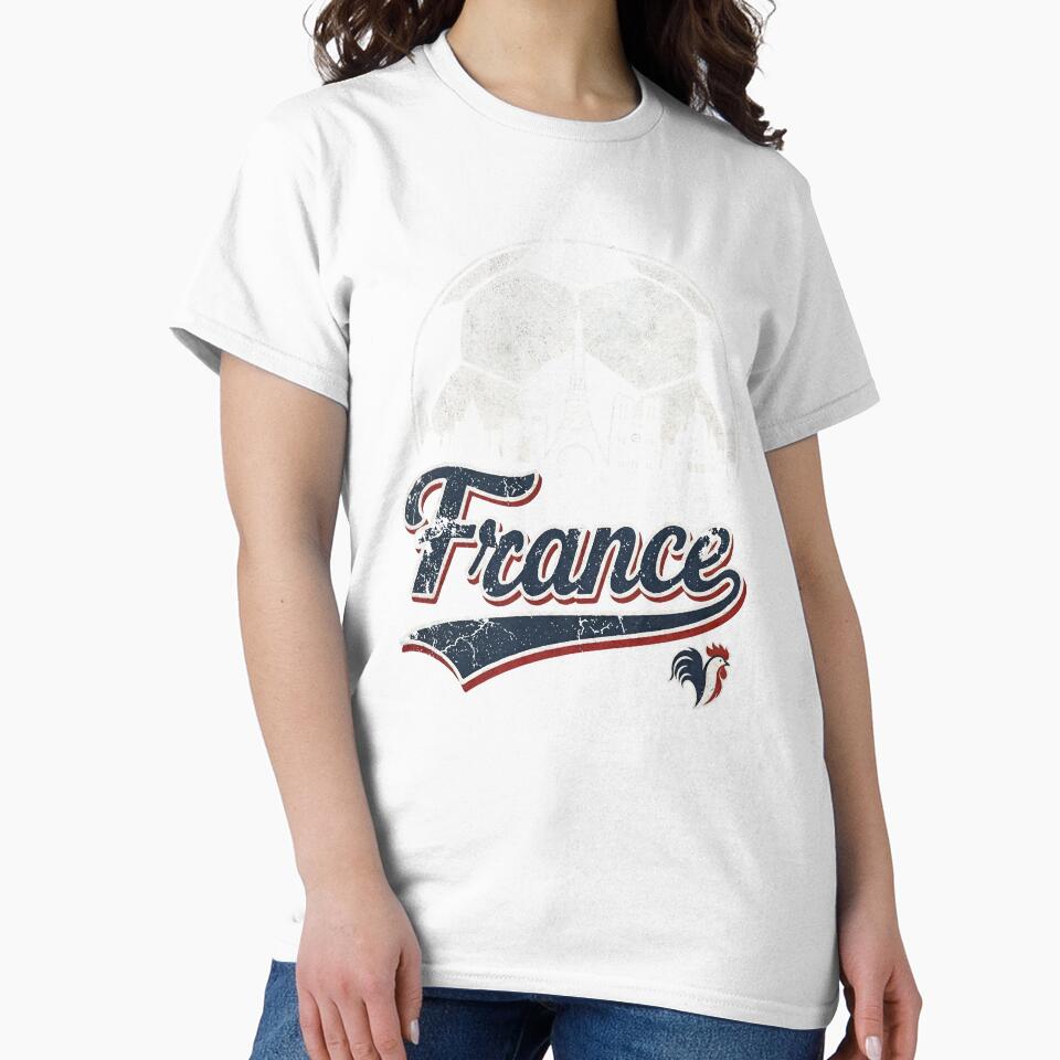 Vintage France Soccer Skyline Retro Distressed Football by Imaginationbeyond