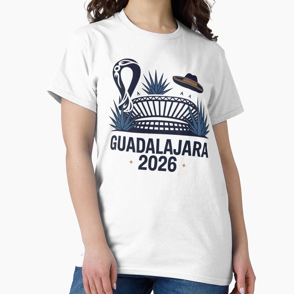 Guadalajara 2026  Mexico Football Soccer Souvenir T-Shirt V14 by DarylWelsh2024
