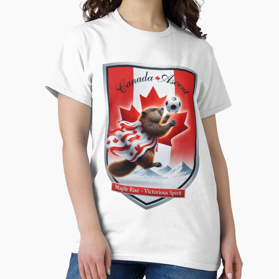 Canada Beaver Ascent International Soccer Tee, Maple Rise Beaver Pride Mug, Canadian Flag Soccer Gift by YMLux
