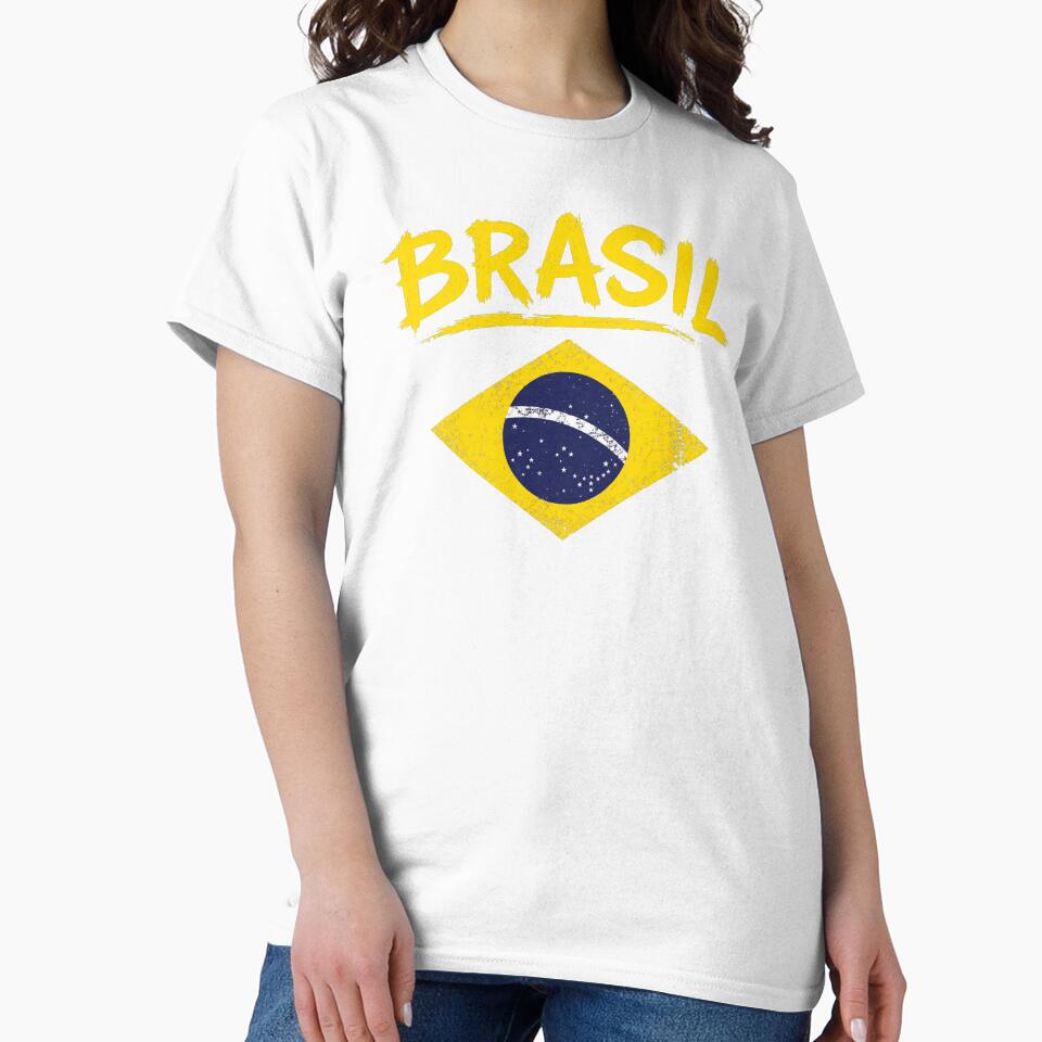 Brasil with Brazilian Flag by Doodletext