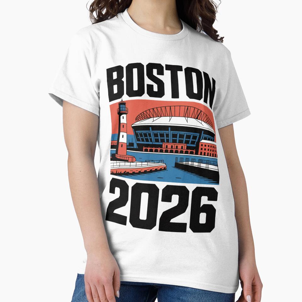 Boston 2026 New England Soccer Souvenir T-Shirt V25 by DarylWelsh2024