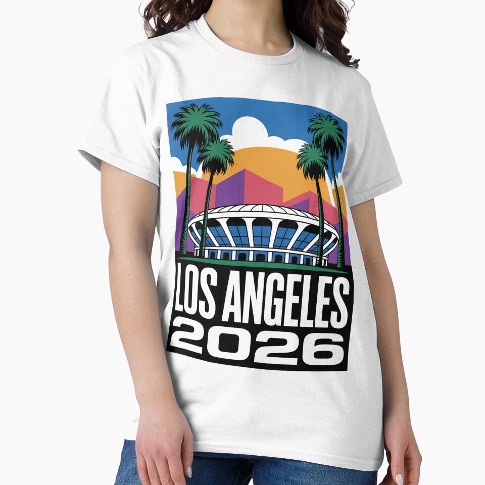 Los Angeles 2026 Palm Tree Sunset T-Shirt V2 by DarylWelsh2024