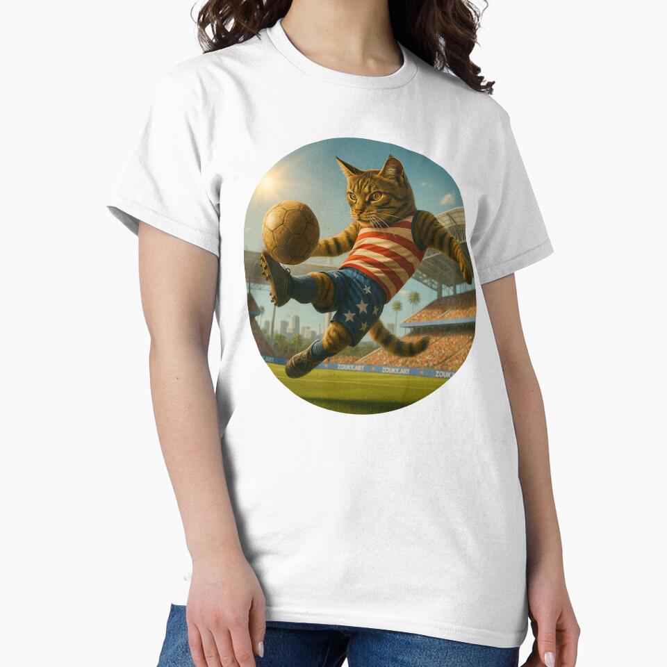 American Soccer Cat – USA-Inspired Spirit in Los Angeles by Zouky.art