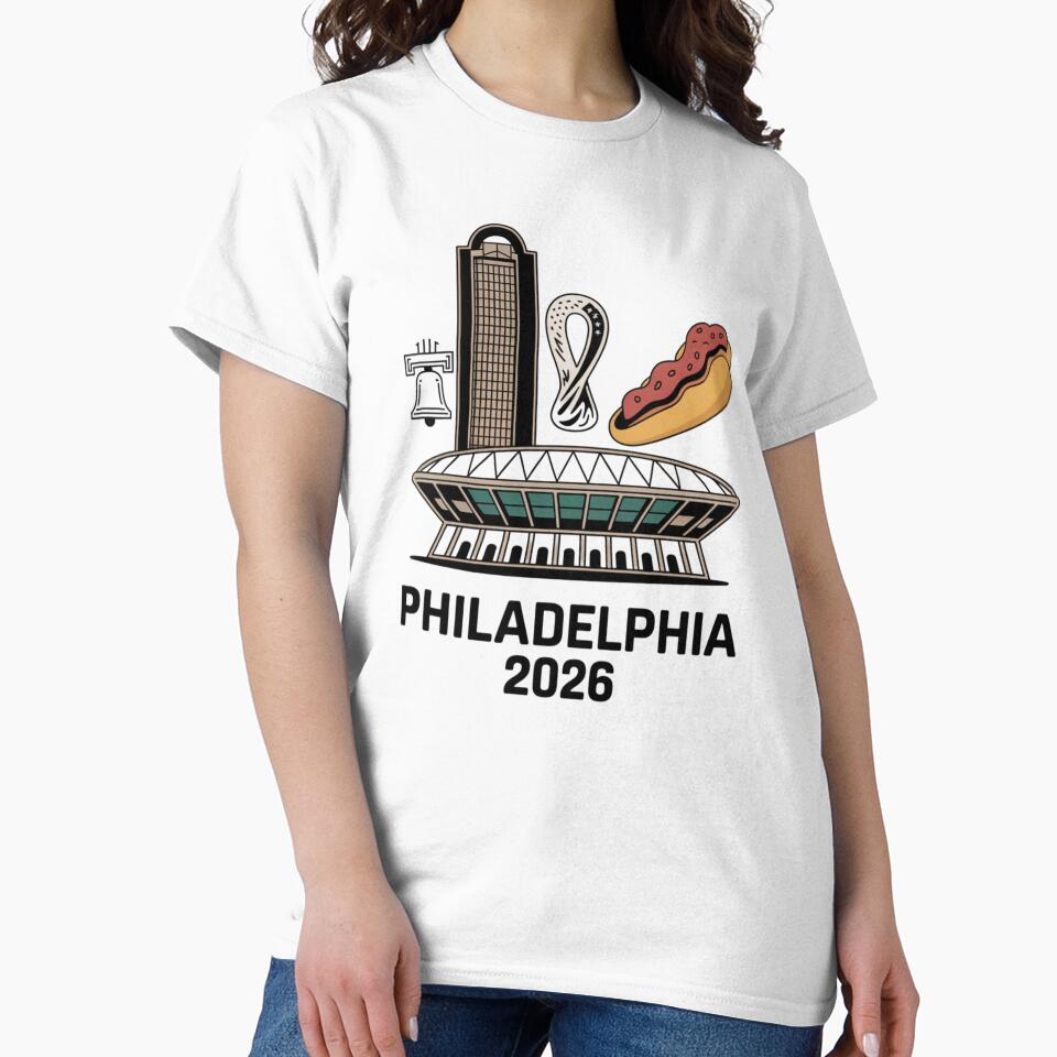 Philadelphia 2026 Liberty Bell Stadium Cheesesteak T-Shirt V3 by DarylWelsh2024
