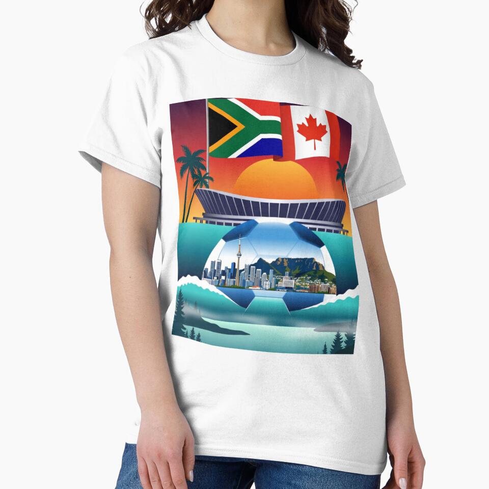 South Africa vs Canada 2026 Synthwave Sunset Soccer Poster - Flags & Stadium by Nexus Space