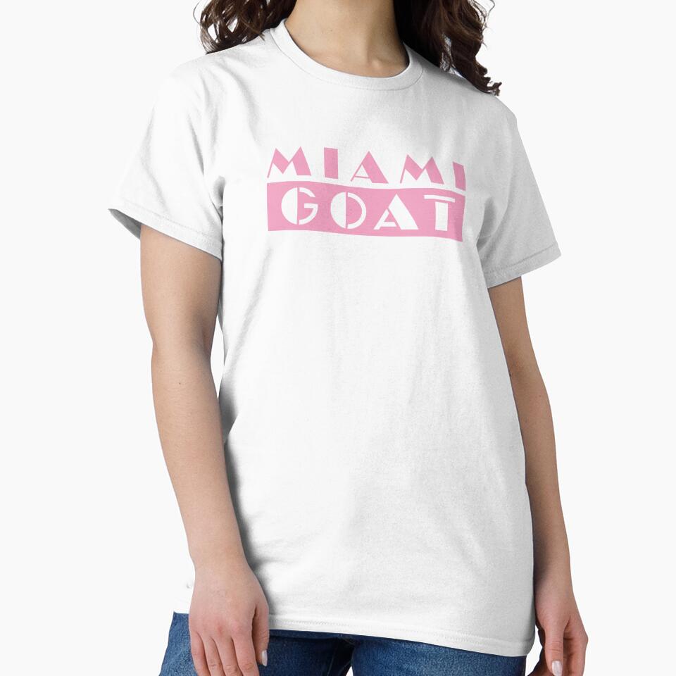 MIAMI GOAT (PINK) (Miami Vice style retro logo) (The goat is in Miami!) DARK version by frikybomb