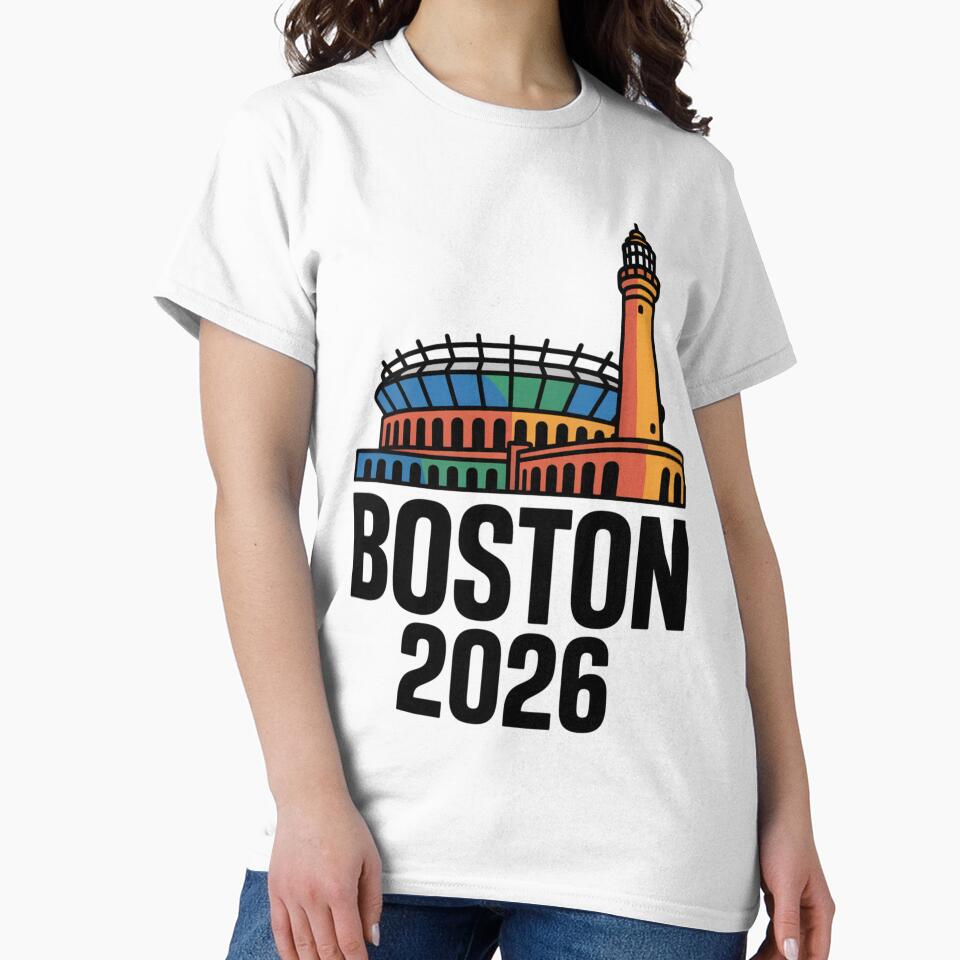 Boston 2026 New England Soccer Souvenir T-Shirt V1 by DarylWelsh2024
