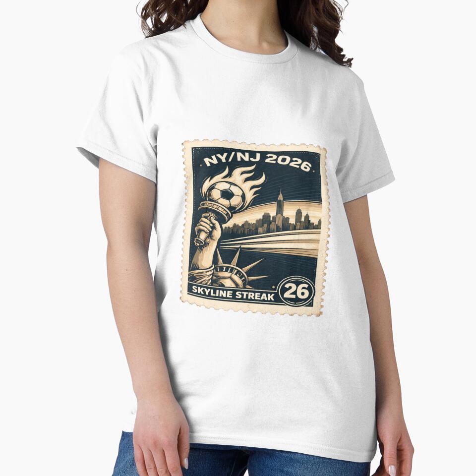 Vintage NY/NJ 2026 - Skyline Streak Abstract Postage Stamp 2 by RDcollections