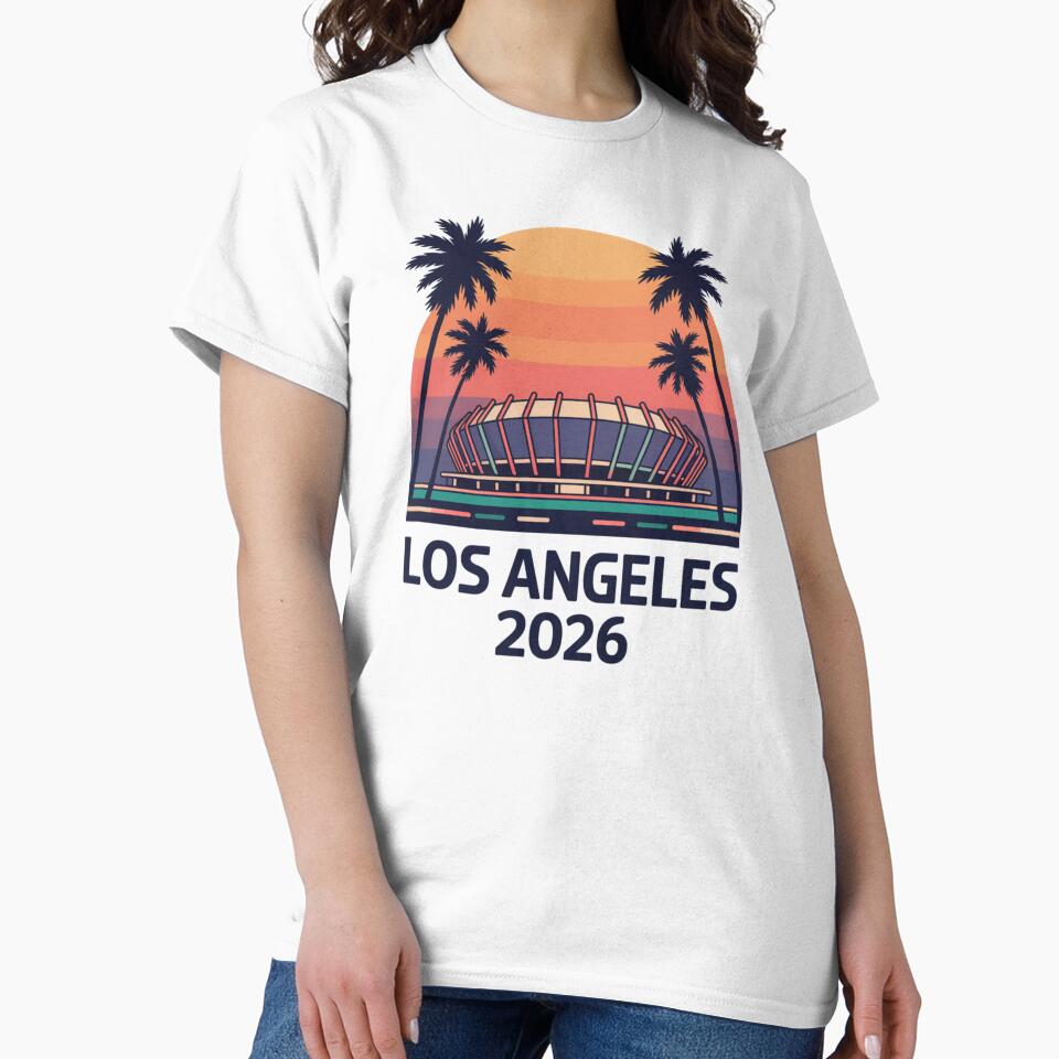 Los Angeles 2026 Palm Tree Sunset T-Shirt V14 by DarylWelsh2024
