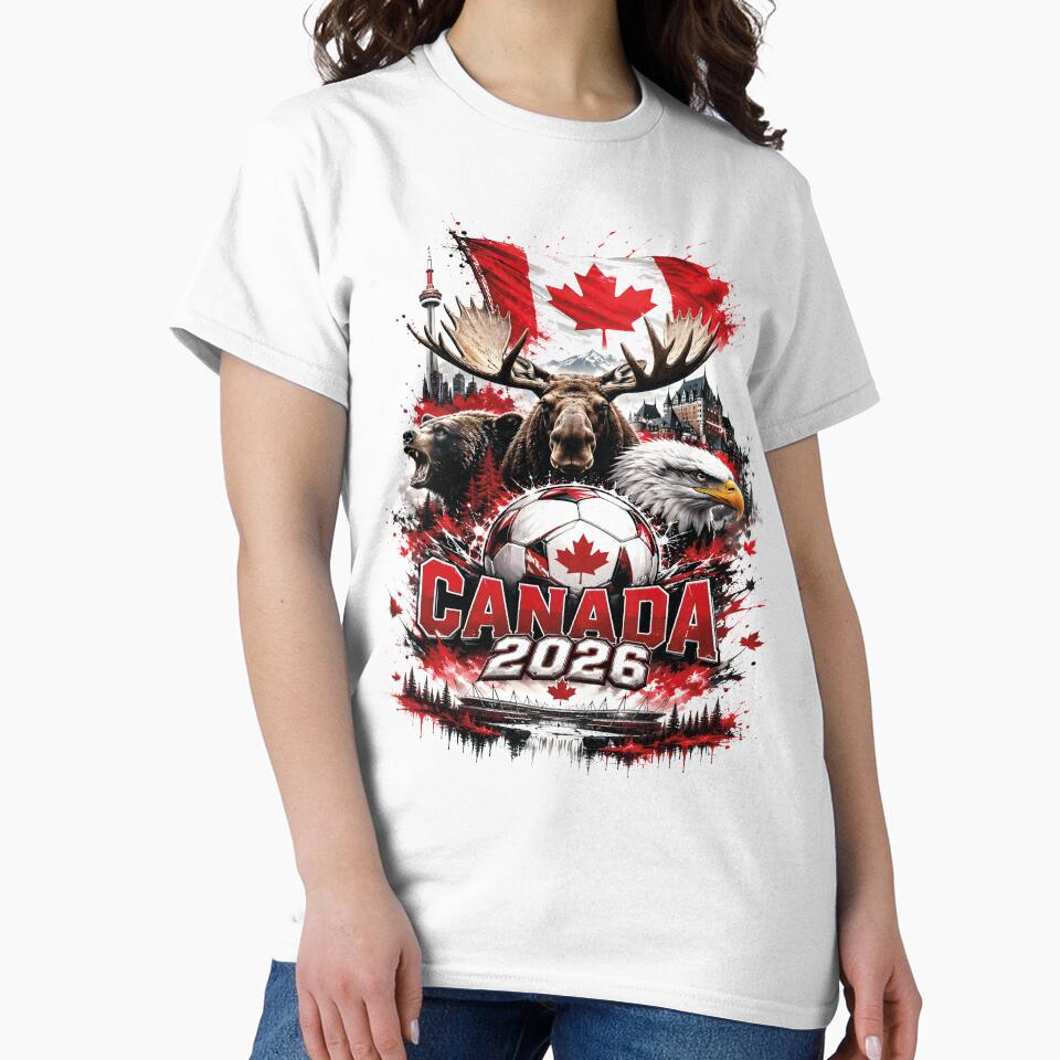 Canada 2026 Soccer Fan T-Shirt – Canadian Football Supporter Tee with Bear, Maple Leaf & Vintage Sports Design by al21ex