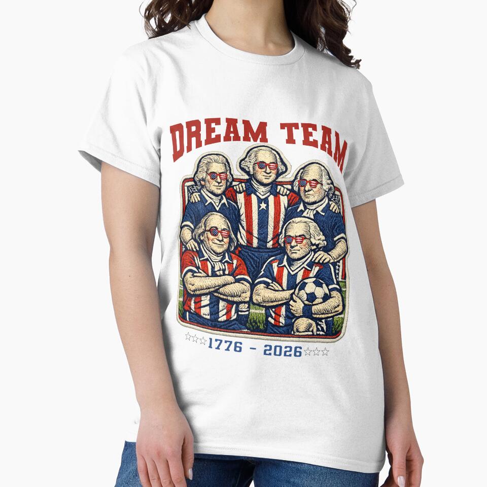 Dream Team USA Founding Fathers Soccer Team Funny 4th of July America 250th Anniversary by Youngkev-arts