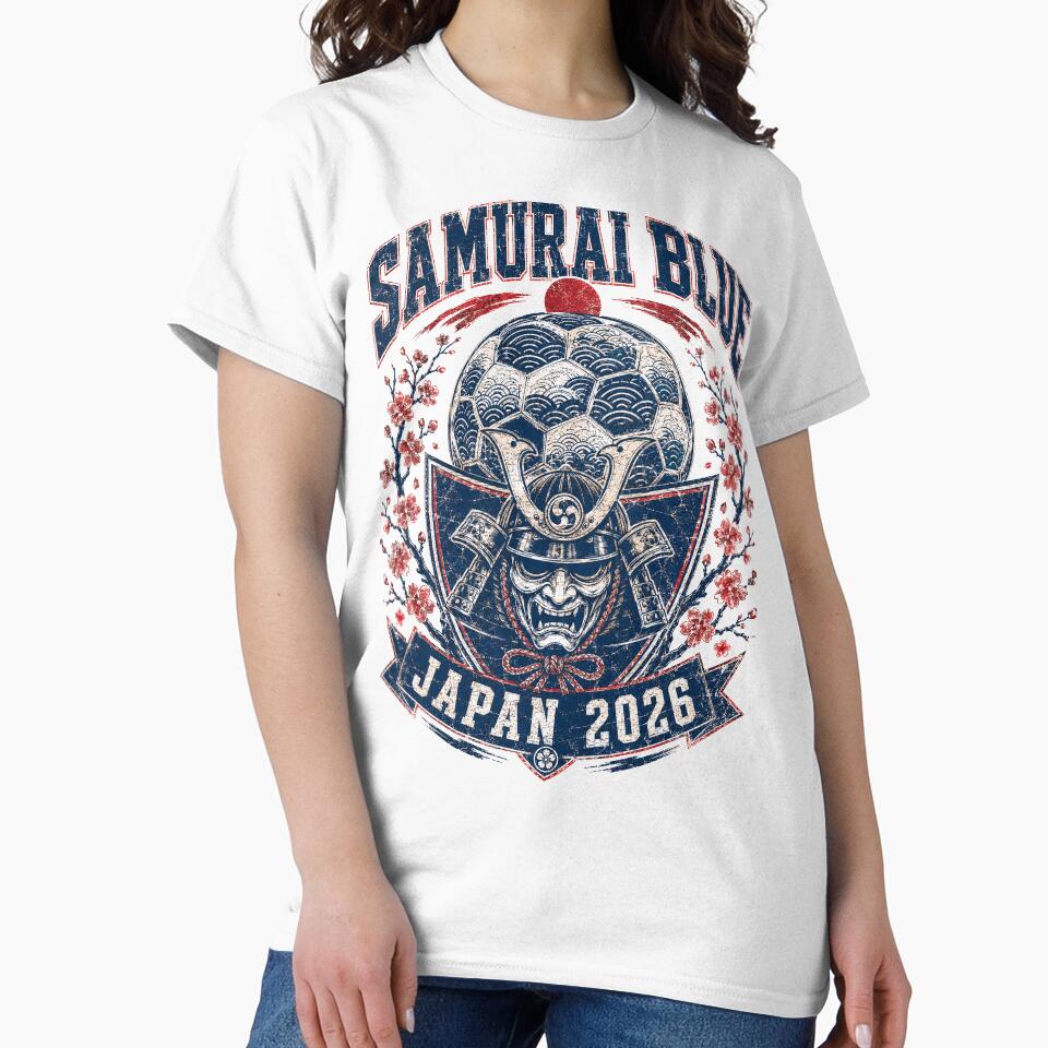 Samurai Blue Japan 2026 World Cup Soccer T-Shirt by KickoffStudio