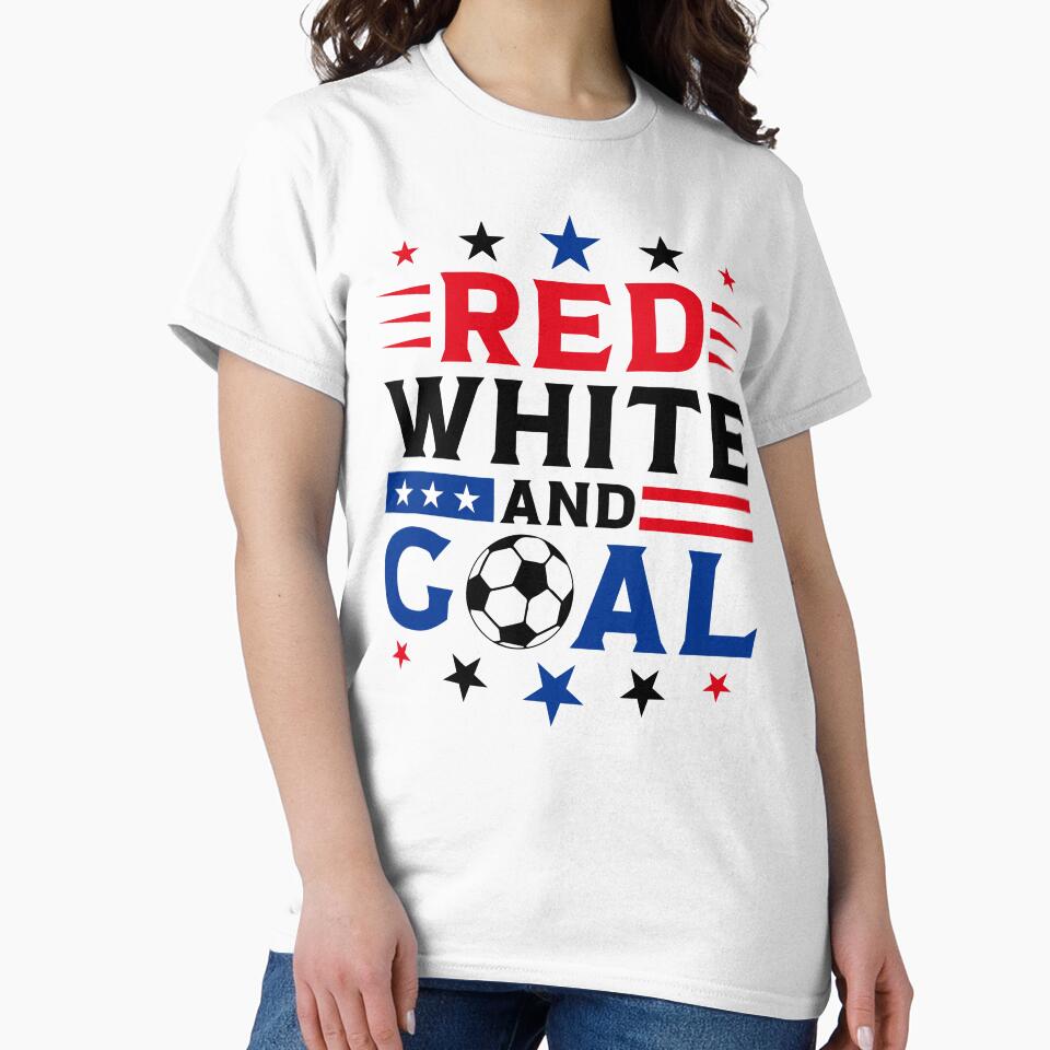 Red White Goal USA Soccer 2026 Patriotic Soccer by gunaone-design