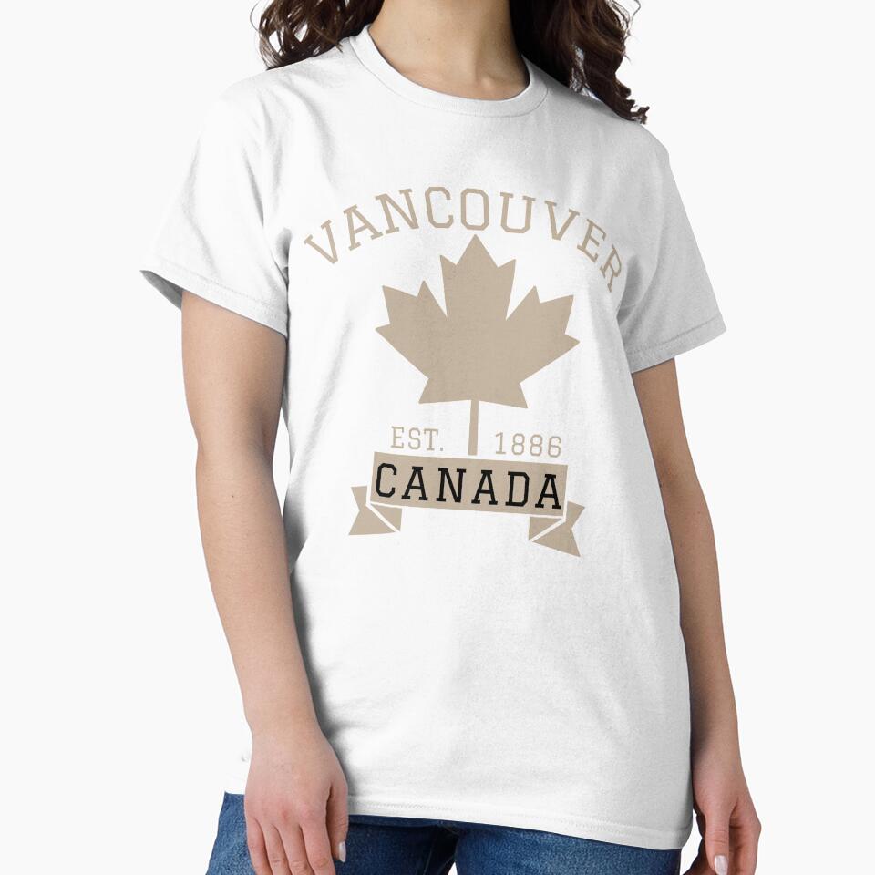 Vancouver Canada Maple Leaf Vintage Athletic College Style by Hoiho Adventure Shirts