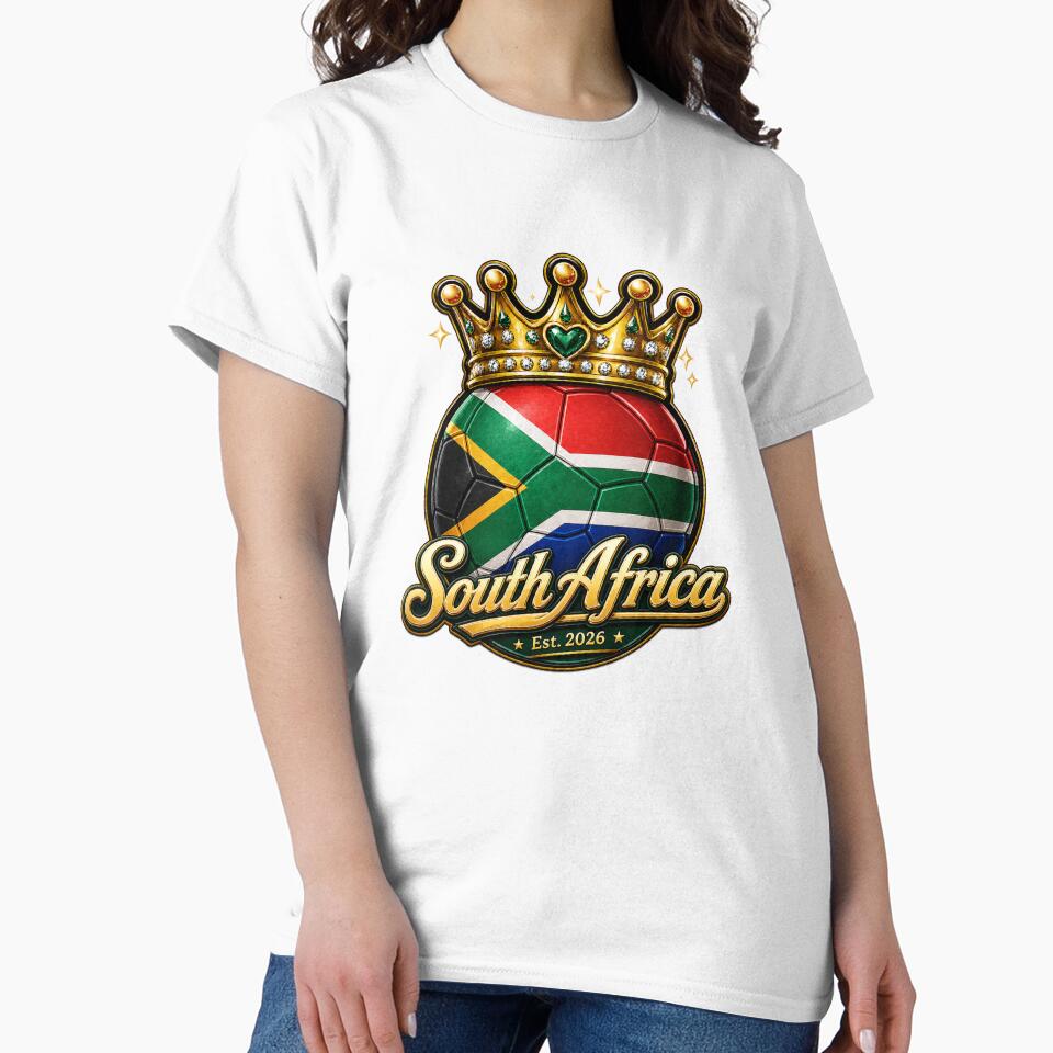 South Africa flag Crowned Soccer Ball by QuiteOrbit
