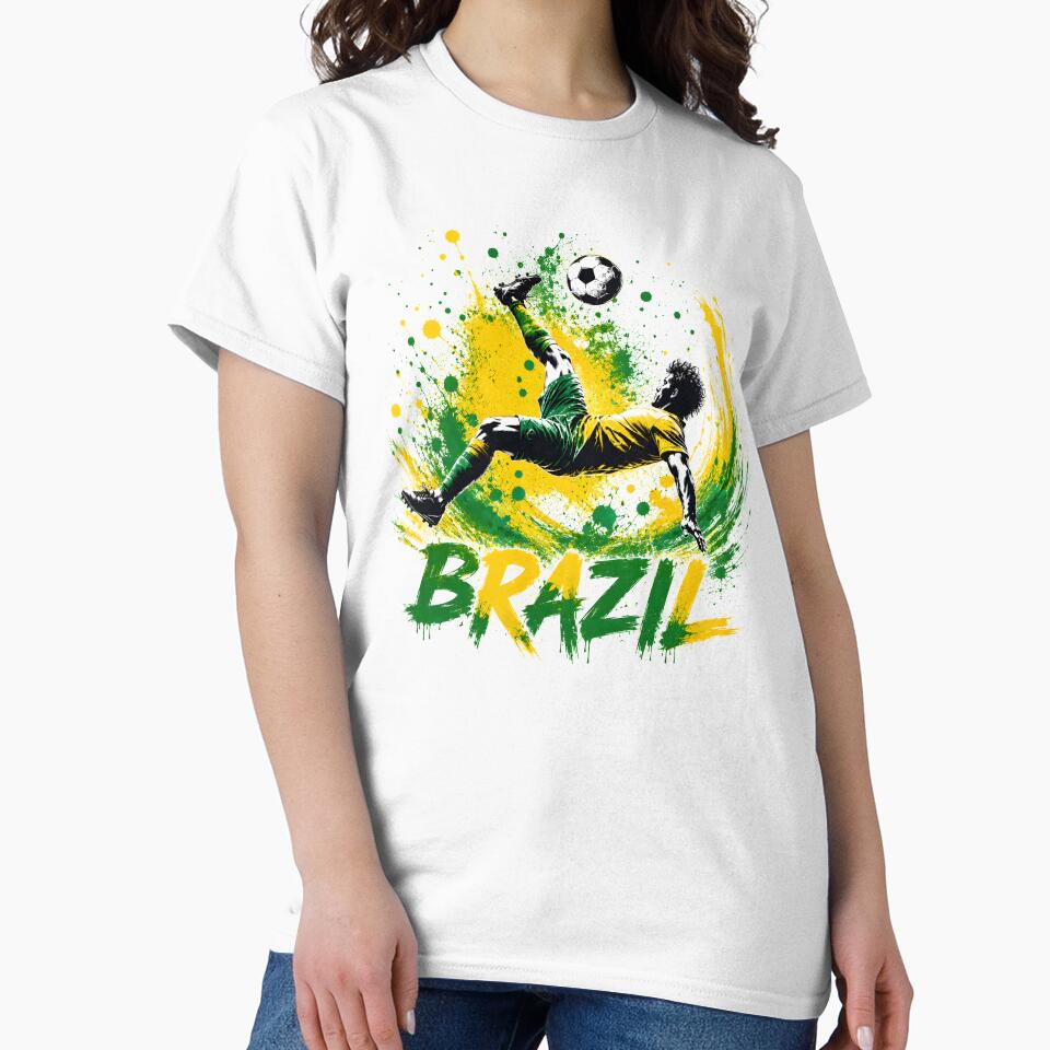 Brazilian Football Colors Tropical Shirt | Yellow Green Soccer Pride Tee | Fan Gift Idea by 3ac-Arts
