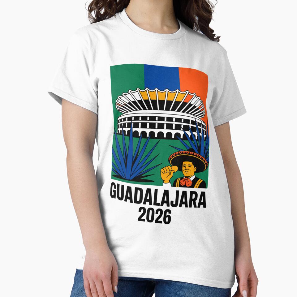 Guadalajara 2026  Mexico Football Soccer Souvenir T-Shirt V4 by DarylWelsh2024