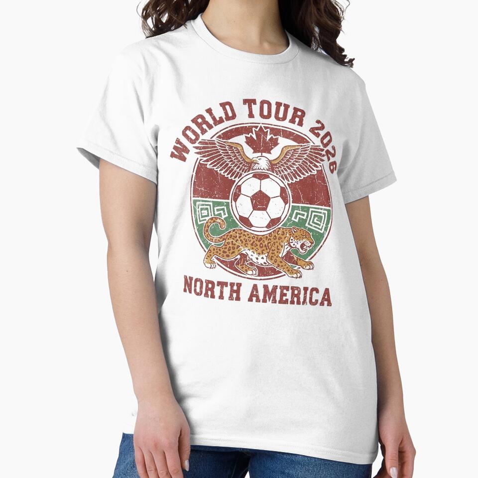 World Tour 2026 T-Shirt - North America Soccer Vintage Tee - USA Canada Mexico Football Retro Graphic by Lukzol