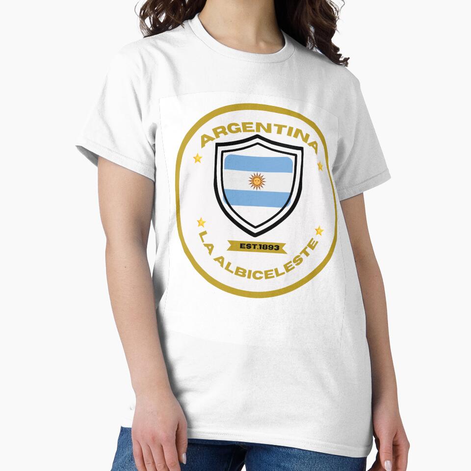 Argentina Retro Football Crest - La Albiceleste Vintage Badge by MyArtDream