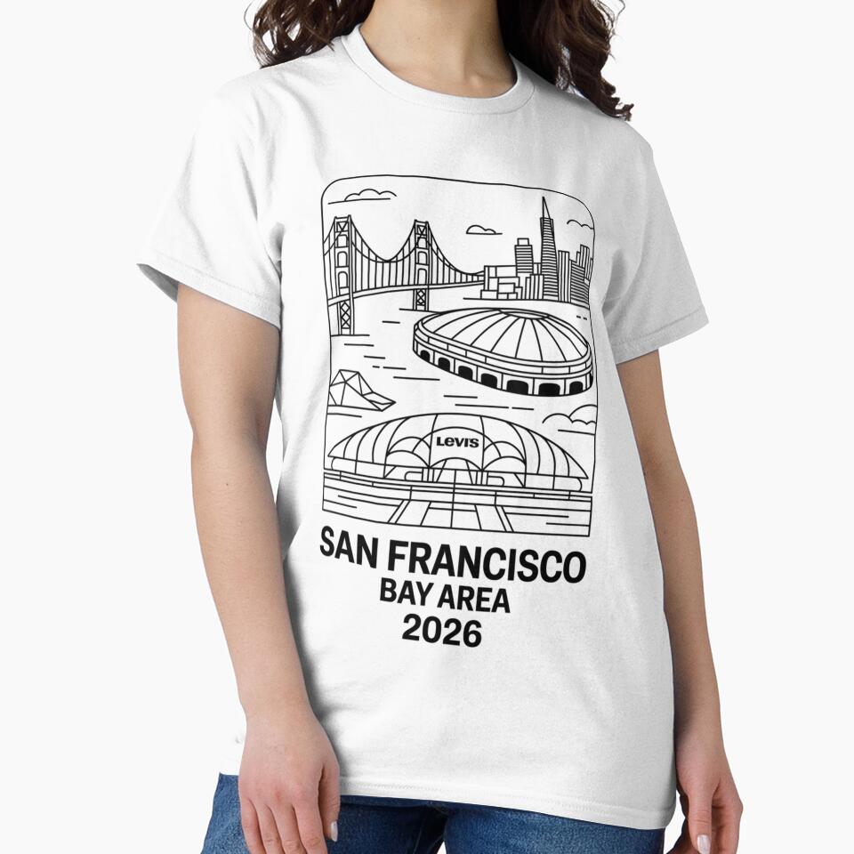 San Francisco Bay Area Golden Gate Stadium T-Shirt V19 by DarylWelsh2024