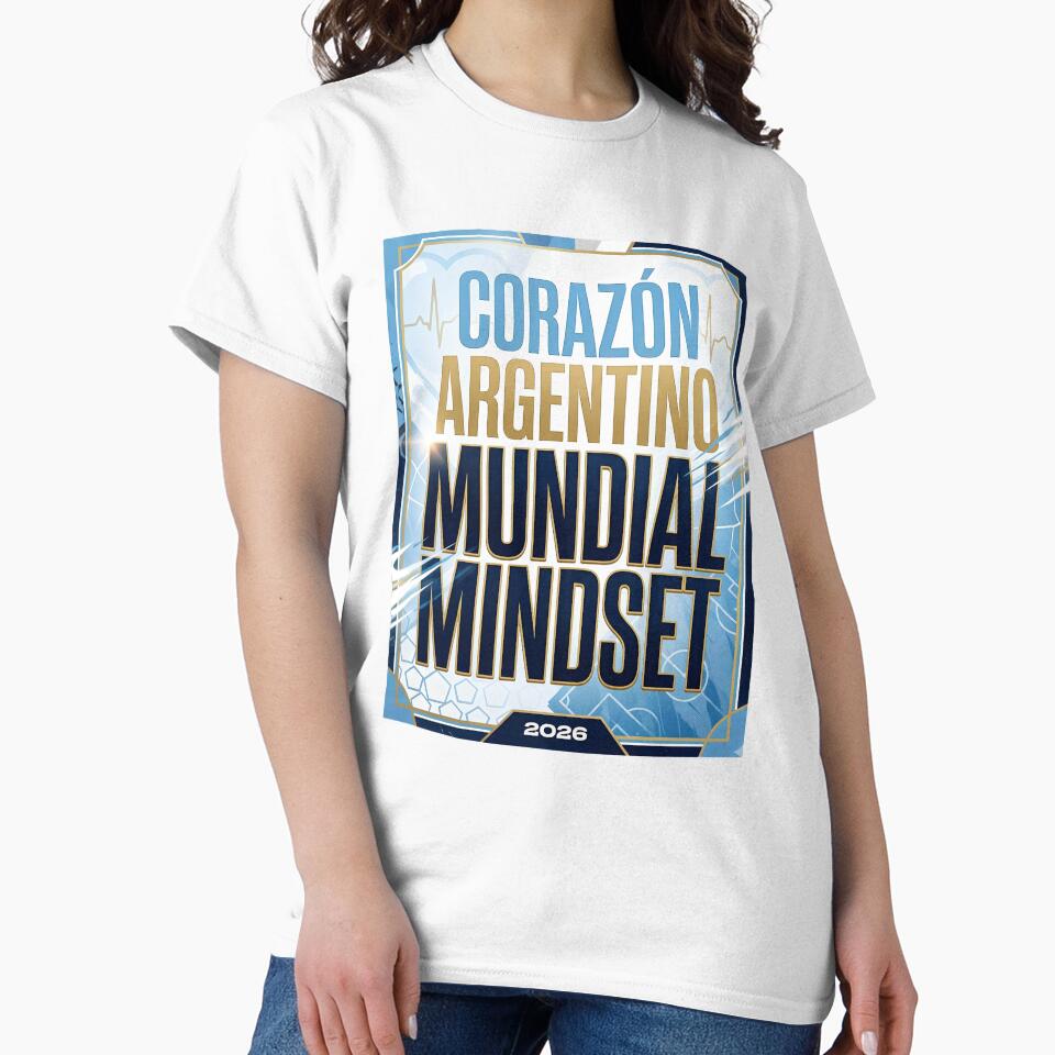 Argentina Football Poster - Corazón Argentino Mundial Mindset 2026.png by rebuZZ-Apparels-The Minimalistic Buzz