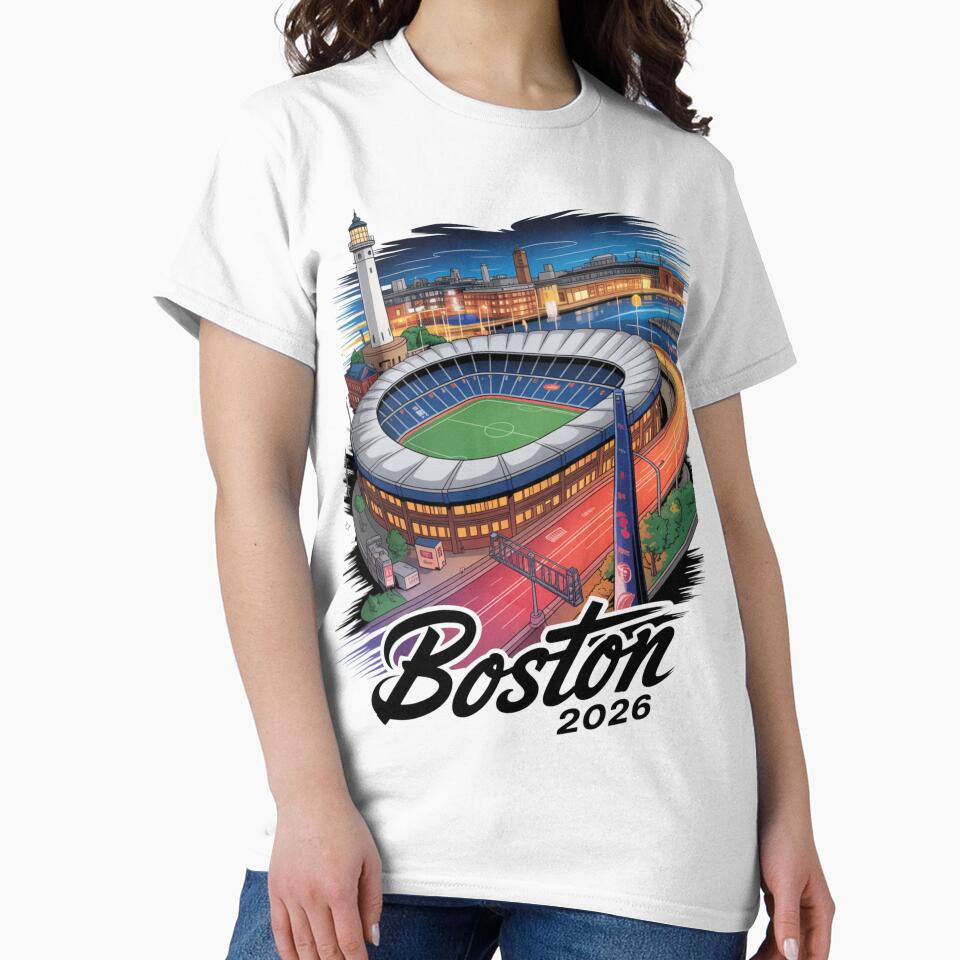 Boston 2026 New England Soccer Souvenir T-Shirt V16 by DarylWelsh2024