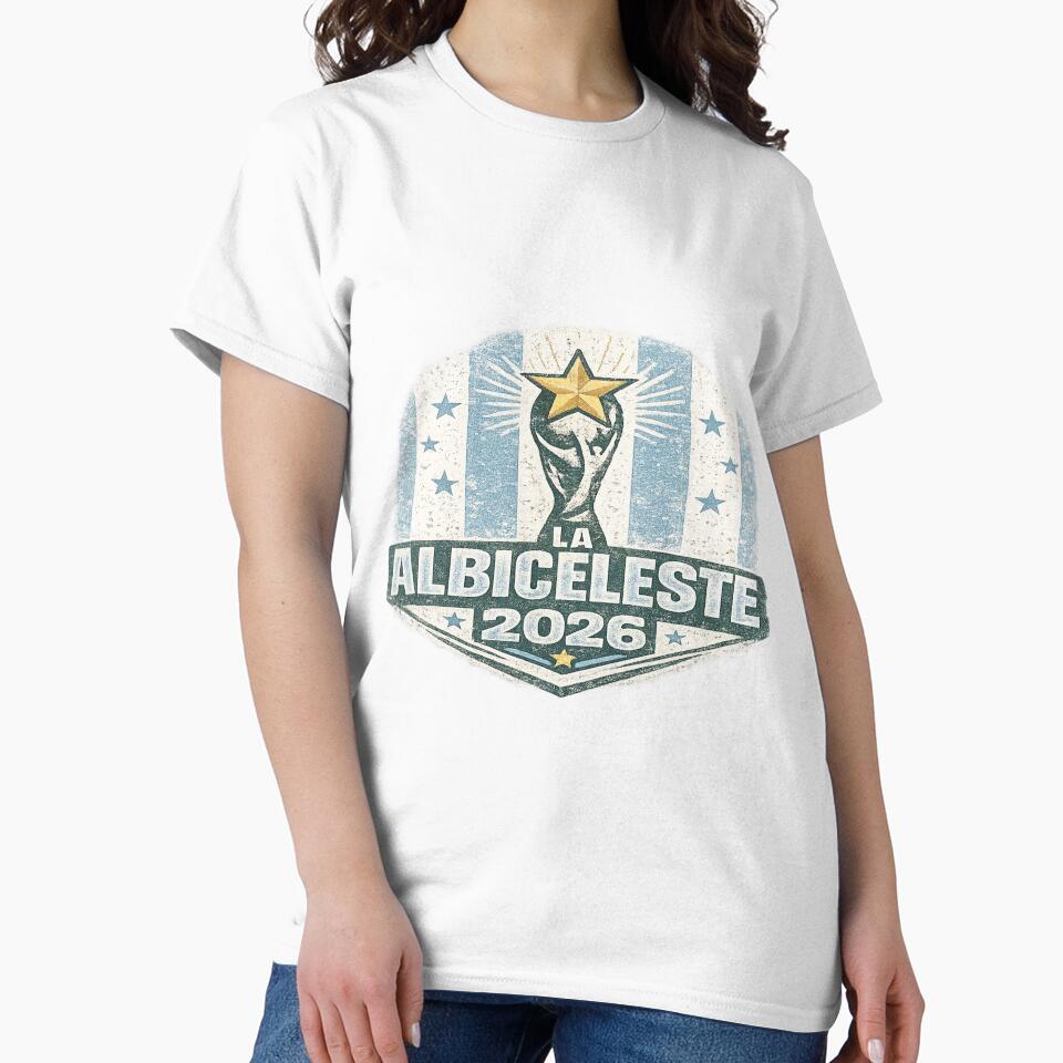 La Albiceleste 2026 Vintage Retro Football Champion T-Shirt by ArthUpscale