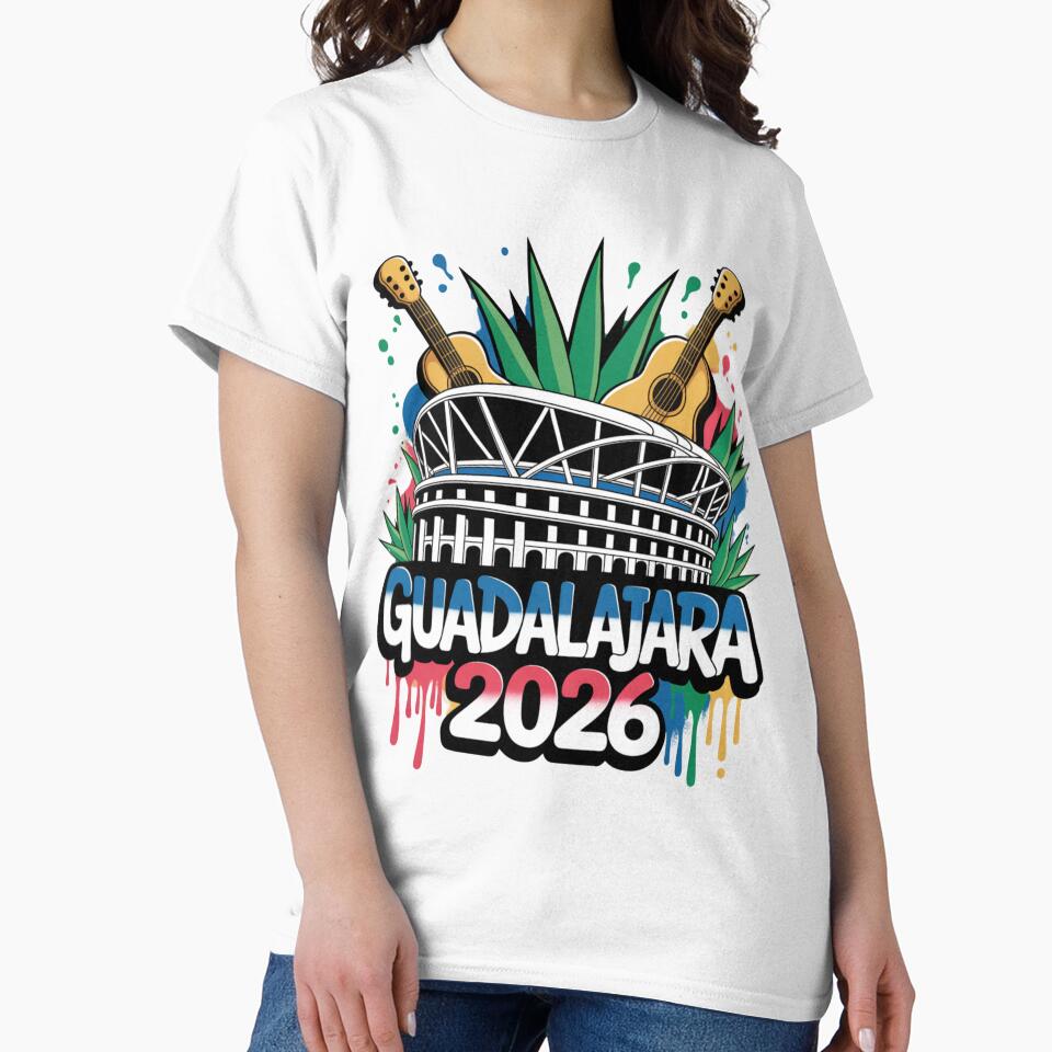 Guadalajara 2026  Mexico Football Soccer Souvenir T-Shirt V7 by DarylWelsh2024