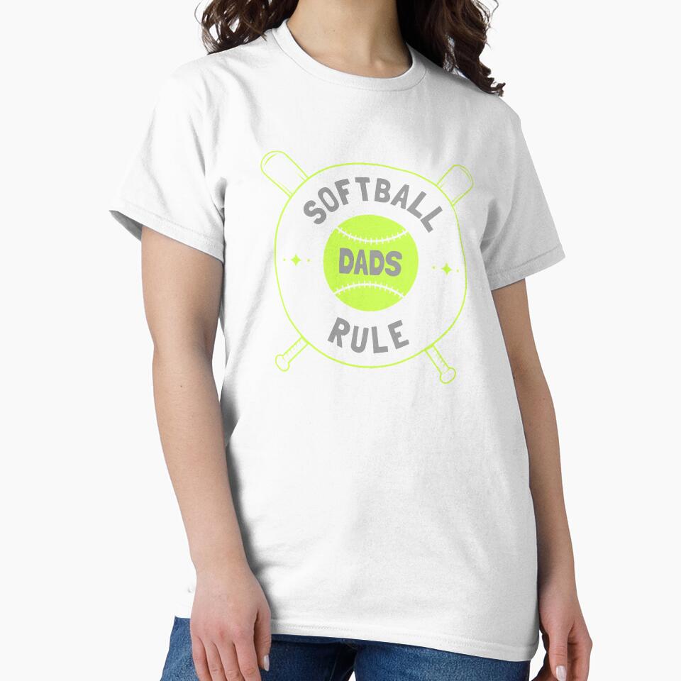 Mens Softball Dads Rule Fastpitch Dad Novelty Graphic design by nikkidawn74