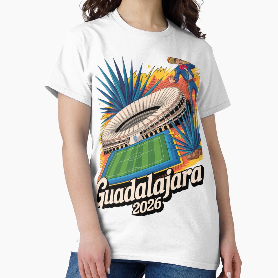 Guadalajara 2026  Mexico Football Soccer Souvenir T-Shirt V21 by DarylWelsh2024