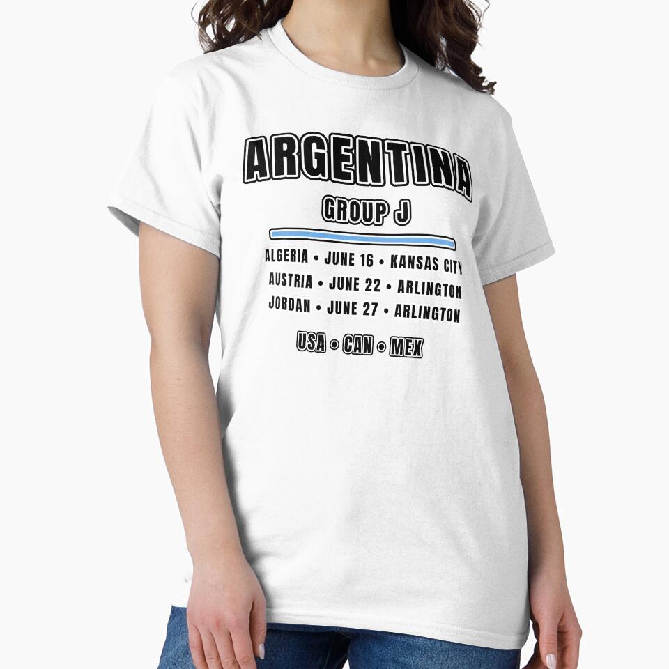 Argentina Football Fixtures T-Shirt – Group J Schedule Shirt by The Hairy Melon