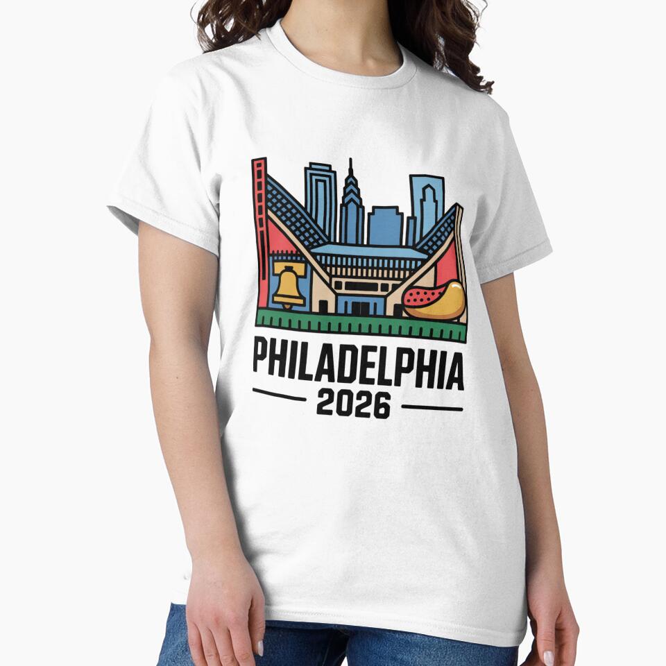Philadelphia 2026 Liberty Bell Stadium Cheesesteak T-Shirt V22 by DarylWelsh2024