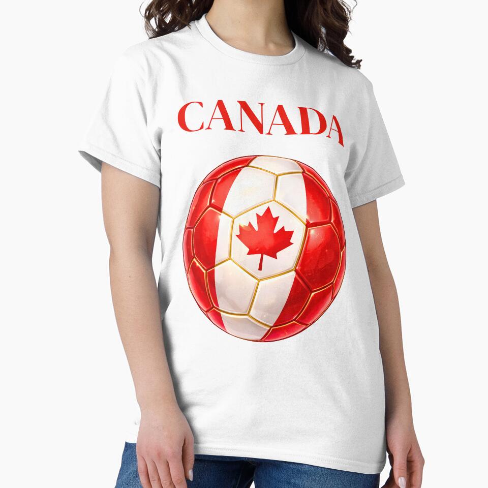 Canada Soccer Ball Red White Football Design Sports Fan Gift by ArtSpark Studio