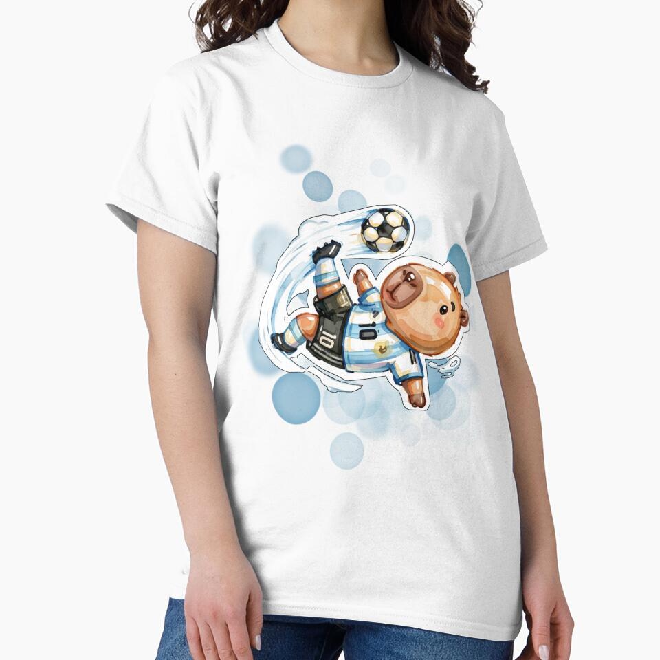 Cute Argentina Soccer Bear Kicking Football Design by iamKRUK