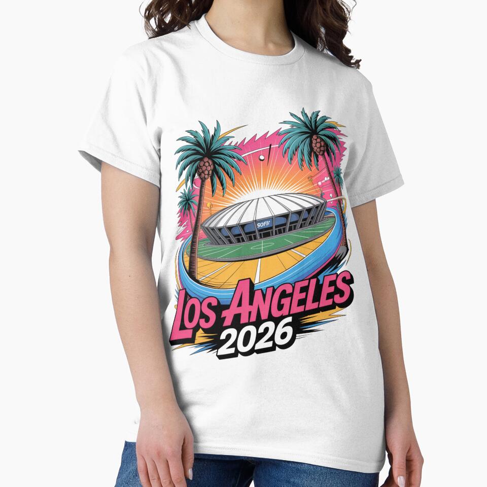 Los Angeles 2026 Palm Tree Sunset T-Shirt V17 by DarylWelsh2024