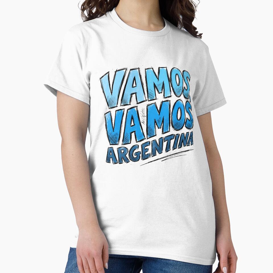 Vamos Vamos Argentina Football Chant Hand-Drawn Typography by Ayiyi Shop