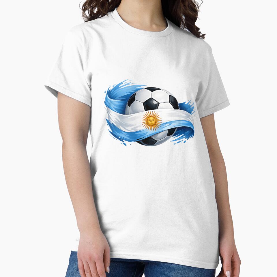 Argentina Football Pride – Sky Blue White Soccer Design by RolMerch