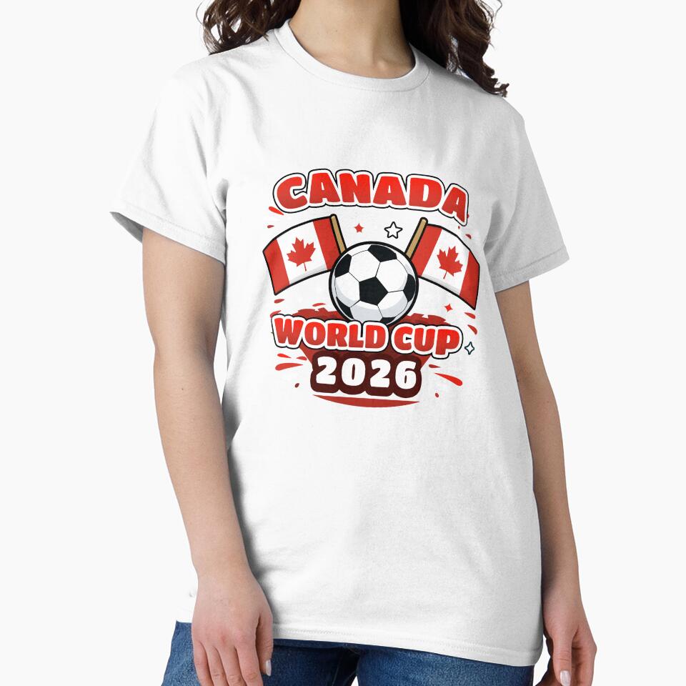 Canada World Cup 2026 Shield  Minimal Football T-Shirt Design by Ramkumar2025