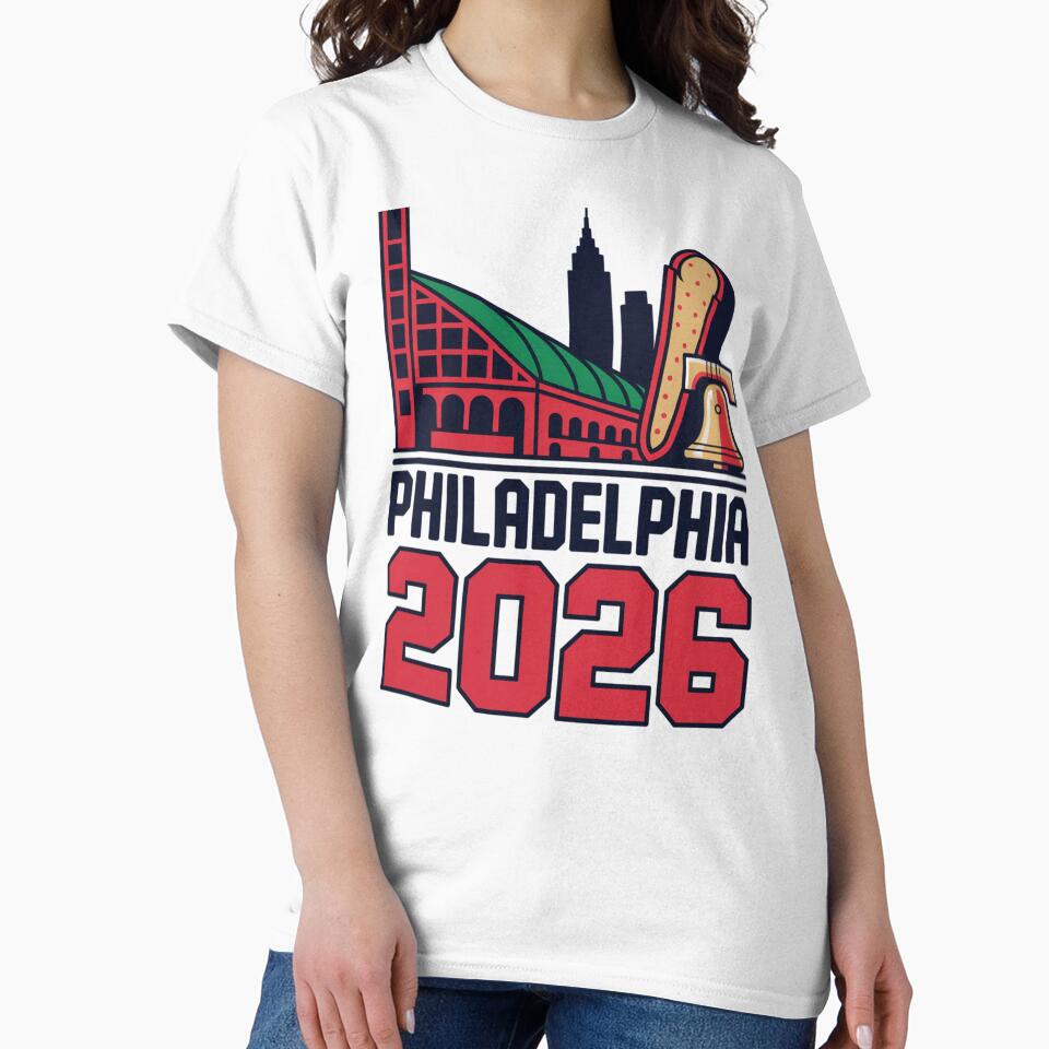 Philadelphia 2026 Liberty Bell Stadium Cheesesteak T-Shirt V13 by DarylWelsh2024