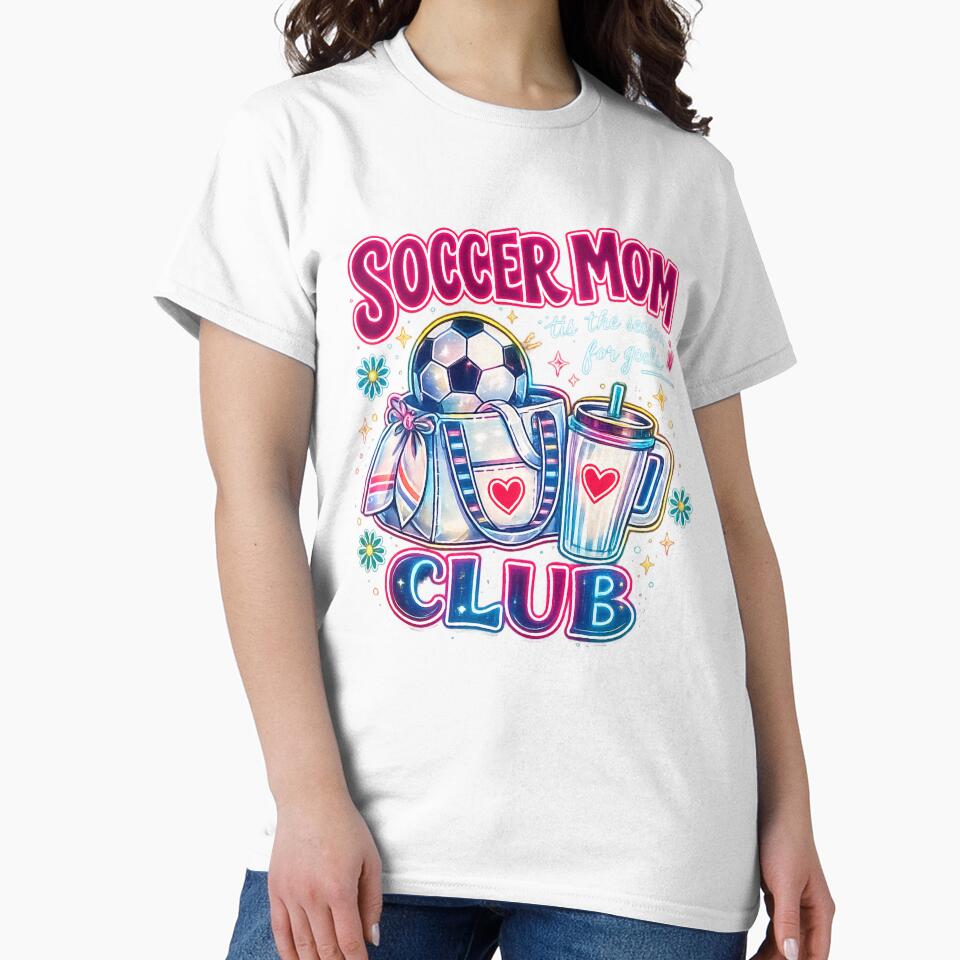 Soccer-Mom-Club-Neon-Shirt – Trendy 2026 Soccer Mom Graphic Tee by afr-saad