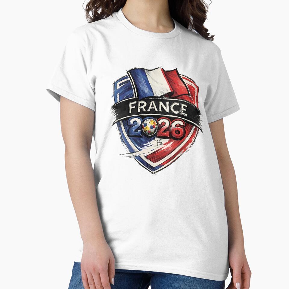 France 2026 Football Crest Soccer Shield Hand-Drawn Emblem by Ayiyi Shop
