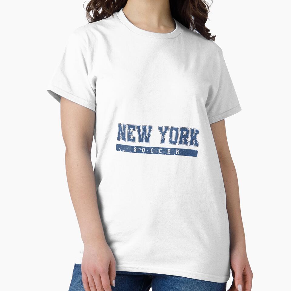 Womens New York Soccer Blue Vintage Text by MollyLYork