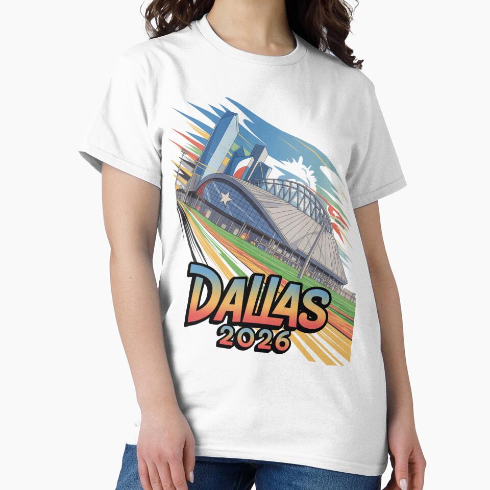 Dallas 2026 Texas Soccer Souvenir T-Shirt V19 by DarylWelsh2024